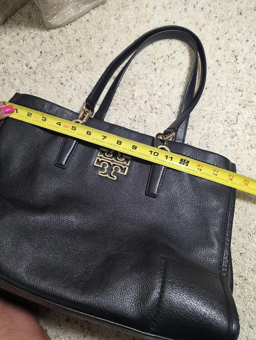Tory Burch Marion Black leather tote Bag Purse